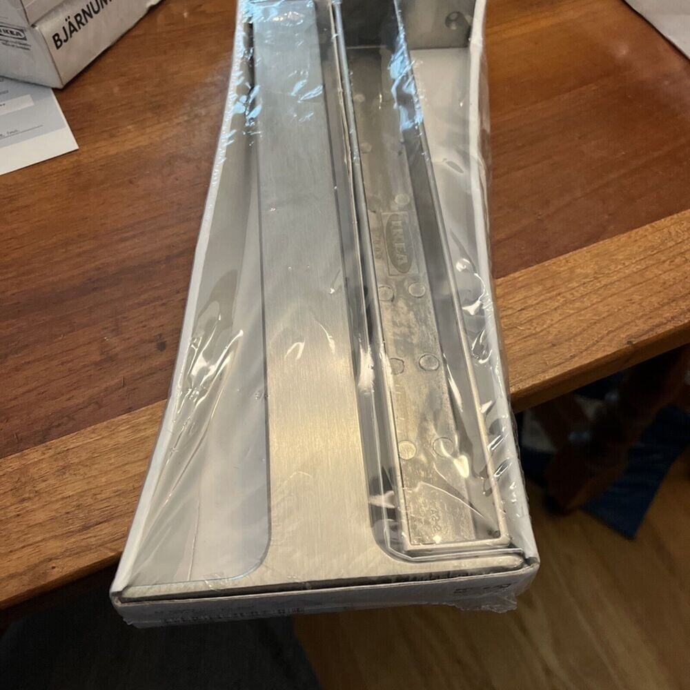 IKEA Ekby Bjarnum 11" Shelf Bracket 2-Pack Brushed Metal Chrome 101.361.35 - NEW